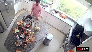 stepsis craves stepbro's huge cock right after thanksgiving feast