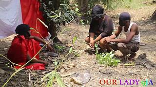 hidden african bush xmas foursome ritual ravages hairy bbw native wildly