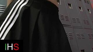 black dude's monster cock fucks cute brunette teen gym style doggystyle cowgirl missionary cumshot