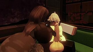 Woman's ripped leggings in cafe lead to wild monster cock sex!