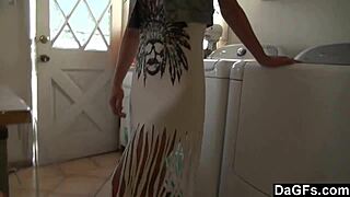 BEAUTIFUL BLONDE BABE RETURNS FROM SHOP HORNY FOR HARDCORE RIDING SEX!