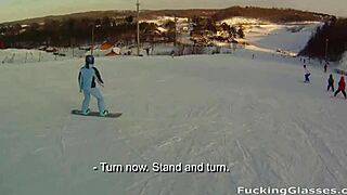Snowboarder Chick Rosemary Moyer Deepthroats and Rides Hard Cock