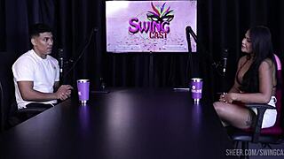 Fabricio Nunes and Bruna Surfistinha swing with Tifany Rocha in part 3 compilation on sheer red