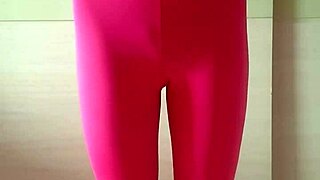 PINK GYMWEAR TIGHT LEGGINGS MAKE MISR4 WORKOUT CUM DRIPPING HOT!