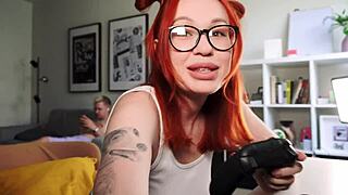 i'm so horny... my redhead stepsister's pussy tastes amazing when i lick it deep