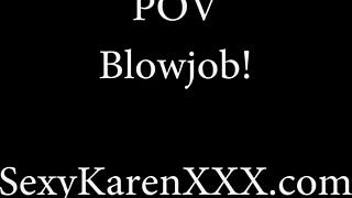 Sultry Cougar Karen Fisher Sucks Cock for Massive Facial Cum!