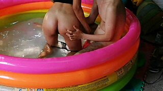 Prostitute Sucks Cock Then Fucks Wild in Pool Doggystyle