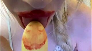 Elza Kom's Sexy Dance Leads to Pretty Lipstick Blowjob Sucking Cock