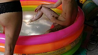 Prostitute Sucks Cock Then Fucks Wild in Pool Doggystyle