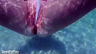 bbw housewife takes three underwater creampie loads in juicy fat pussy