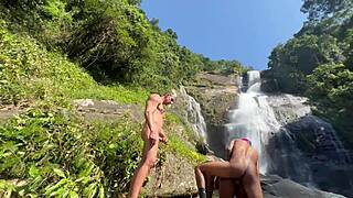Skinny brazilian teen slut bent over for public doggystyle outdoors