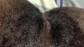 suggesting her wet pussy craves deeper solo play and creampie finish