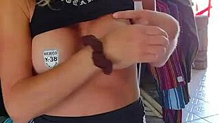 Milf strips fully nude in public outdoors. So bold and hot! 😱🔥