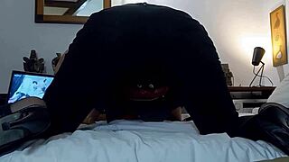 french slut in satin dress thong heels begs for doggy blowjob rimjob!!