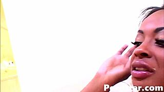 ebony vixen fyre rides white dude's monster cock ass licking to hardcore cumshot!