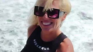 Milf strips fully nude in public outdoors. So bold and hot! 😱🔥