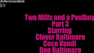 Two Big Titted Amateur Milfs Cheat With Poolboy In Taboo Threesome Blowjob Action