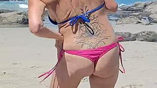 Milf strips fully nude in public outdoors. So bold and hot! 😱🔥