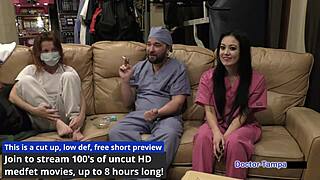 blaire celeste in latex skirt gets pierced nipples teased backstage by dr tampa pov