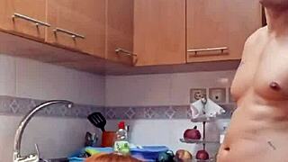 hot milf in kitchen sexy clothes i fuck her hard!