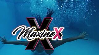 maxine spreads legs wide showing big pussy lips and tits in lingerie to wet orgasm!