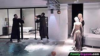 oh god stepdads leadin' stepdaughters into orgy dark side with skinny tits bouncin' wild