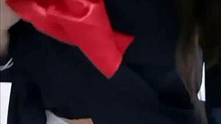 damn this horny latina teen flashes her perky little tits everywhere!