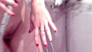 he pounded my wife's wet pussy doggystyle on the washer... creampie overflow after shower!!