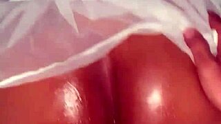 beautiful brunette brunetteflower1's huge ass oiled up for hard anal pounding