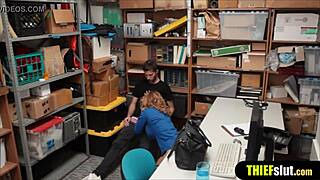 that female cop bends over and fucks the burglar thief right in the office