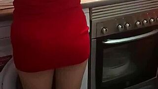 hot milf in kitchen sexy clothes i fuck her hard!
