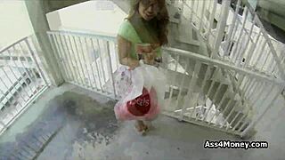 curious what happens when a broke latina teen flashes in the mall parking lot