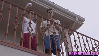 Man step moms are so horny fucking step sons in foursome while husbands cheat on them with young guys