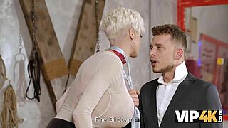 Next door blonde milf unleashes shaved pussy emotions in stockings fetish