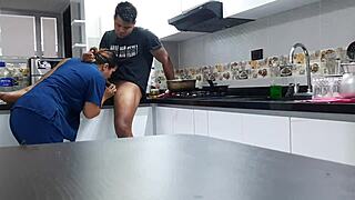 hey employee, wanna fuck my chubby colombian tits in the kitchen again??