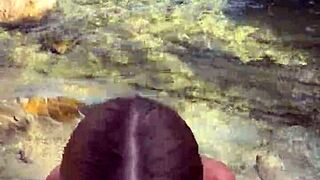 Monster cock stranger unloads sloppy cumshots on beach babe's face and huge tits!!