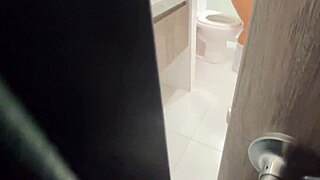 pervy stepdad sneaks after big ass stepdaughter to bathroom for rough pussy fuck?