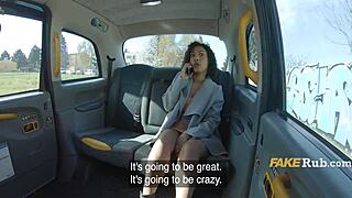Damn! French Ebony Cheats in Taxi Ride!