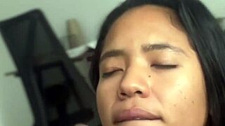 wanna see this cute brazilian teen deepthroat bbc then swallow every sloppy drop? amateur couple facial finish