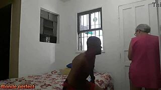 Boss caught jerking, horny maid offers her big tits if he keeps quiet from the wife