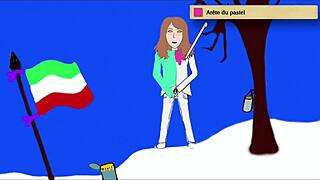 i can’t believe this teen pussy pees standing in art academy studio damn