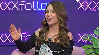 Teen Karolin Gomez flaunts natural small tits in interview before Pipe Boy's hardcore pounding