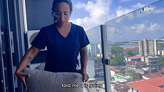 Petite Stepmom with Huge Tits Gets Bent Over and Fucked by Stepson