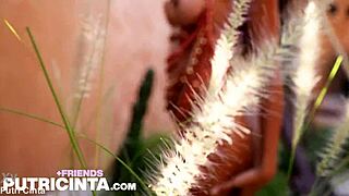 tiny asian slut putri cinta bares her smooth big tit ass