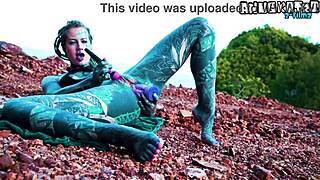 teasing my tight asshole with dildo outside... gonna piss soon 😩🍑🔥