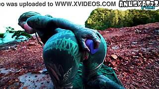 teasing my tight asshole with dildo outside... gonna piss soon 😩🍑🔥