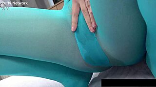 Innocent elis pisses wet while toying her puffy pussy close up