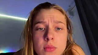 Blonde Teen Webcam Fingering Wet Pussy and Big Natural Tits Orgasm Closeup