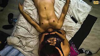 Wife Facesits Hubby for Pussy Licking and Explosive Dual Orgasm