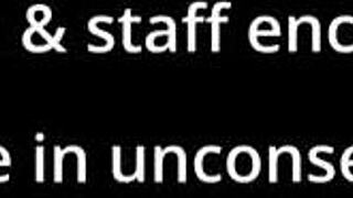 Dr Tampa locks petite Alexa Chang in latex gloves handcuffs backstage